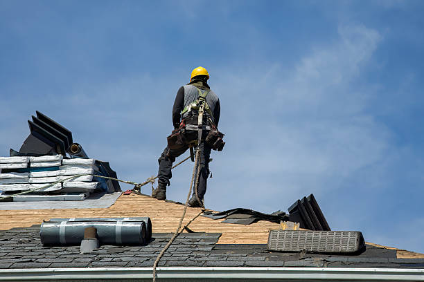 Professional Gutter Installation technician working in Prairie du Sac, WI